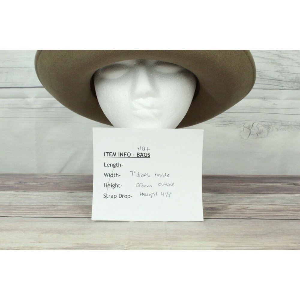Seala Tan Brown Wool Felt Wide Brim Fedora Hat Italy Made - Picture 10 of 10